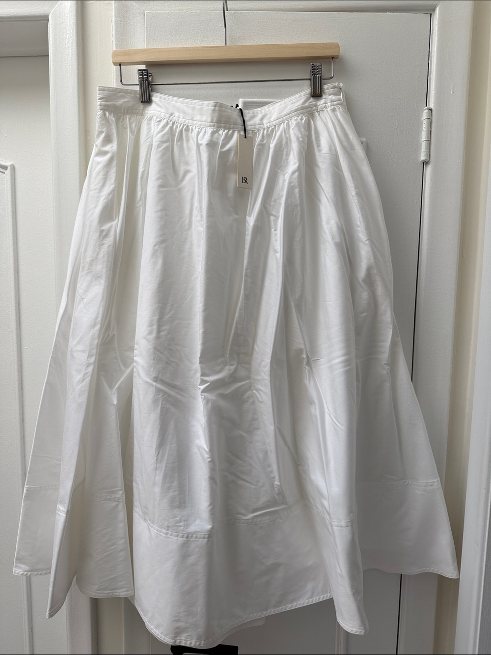 Banana Republic White A-Line Full Midi Skirt
